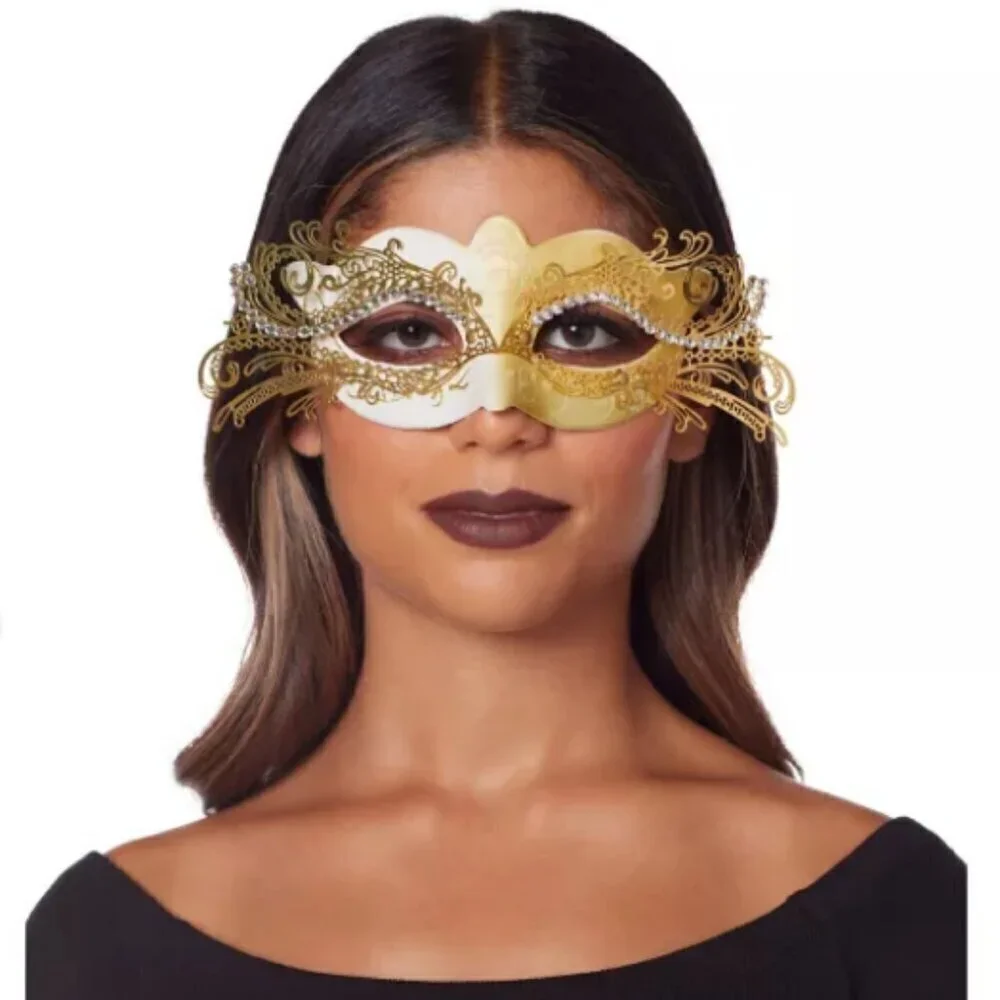 🎃 New Spirit Halloween Gold Intricate Eye Mask
